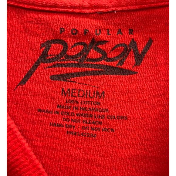 POISON Tokyo racing red tee Streetwear grunge sz M - Picture 4 of 4